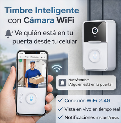 Timbre de Seguridad con Cámara WiFi y Visión Nocturna 🛡📹