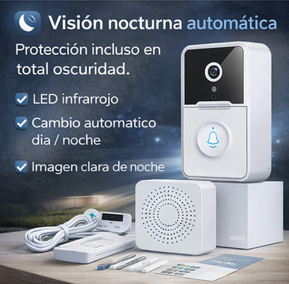 Timbre de Seguridad con Cámara WiFi y Visión Nocturna 🛡📹