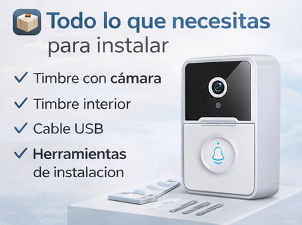 Timbre de Seguridad con Cámara WiFi y Visión Nocturna 🛡📹