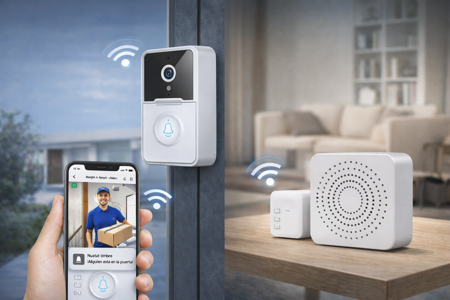 Timbre de Seguridad con Cámara WiFi y Visión Nocturna 🛡📹