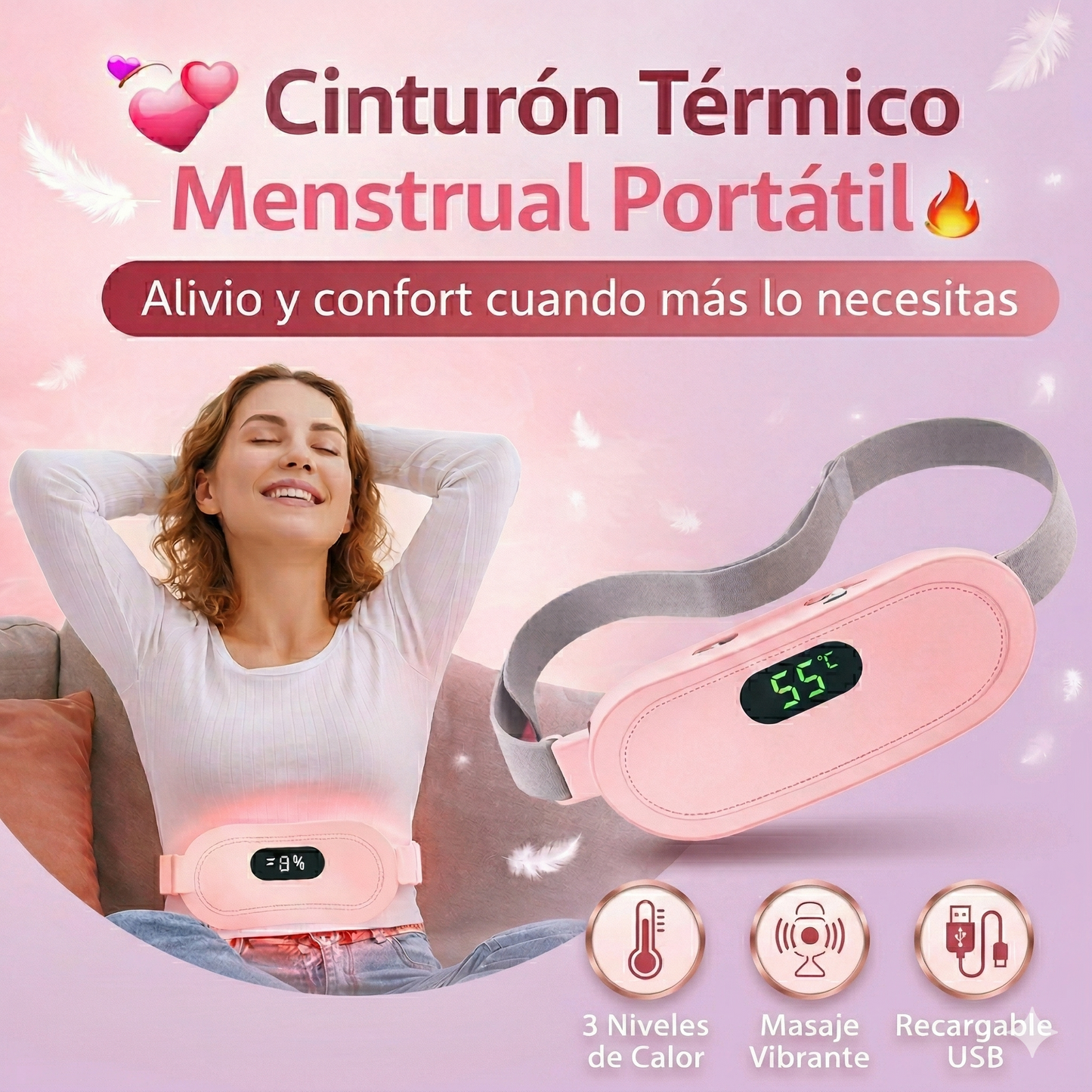 Cinturón Térmico Menstrual Portátil ✨